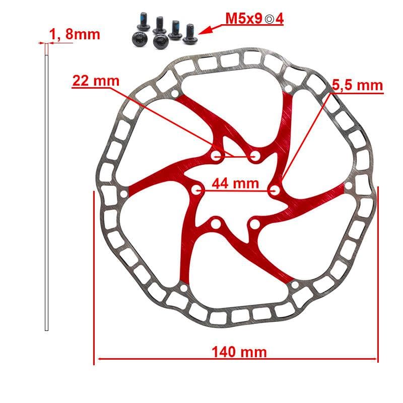Bremsscheibe EWD001 140mm 6H rot