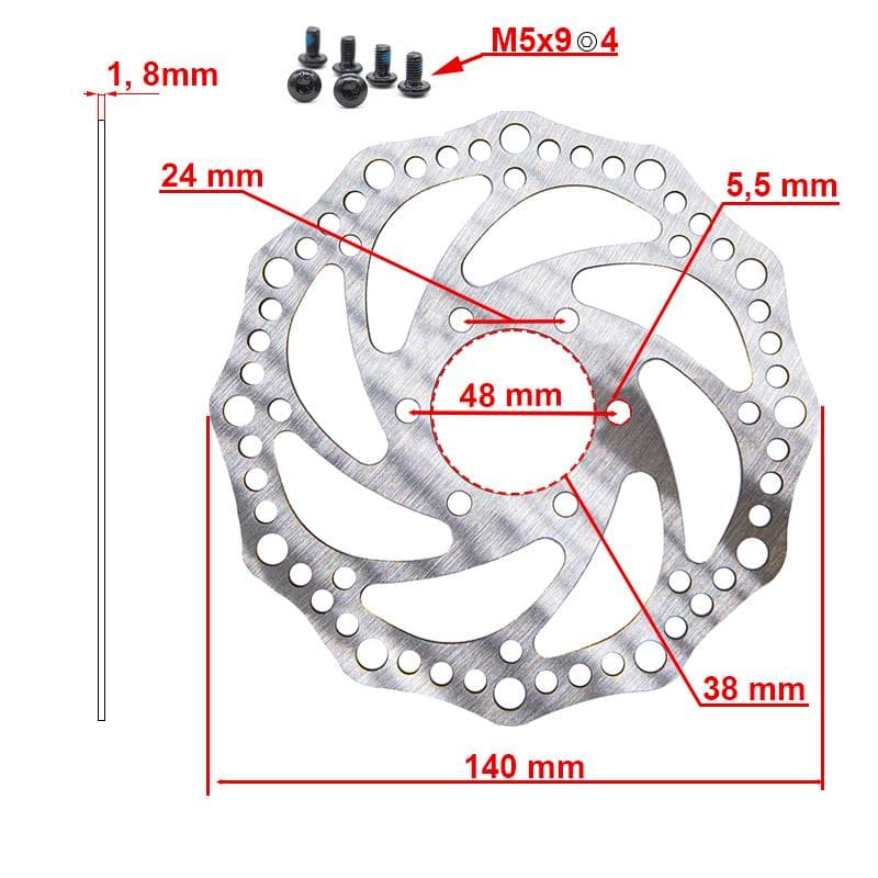 Bremsscheibe R6,2 140mm 6H silber - 48mm