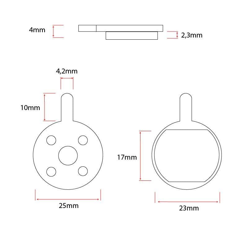 CT008-S pastilla de freno sinterizada redonda con teton [Ewheel]