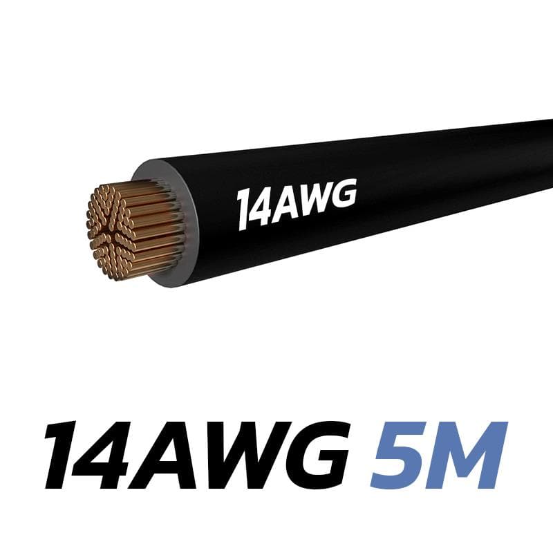 Schwarzes Kabel 14 AWG - 5M