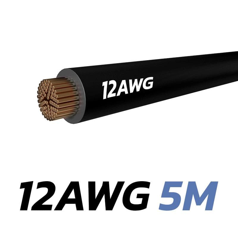 Schwarzes Kabel 12 AWG - 5M