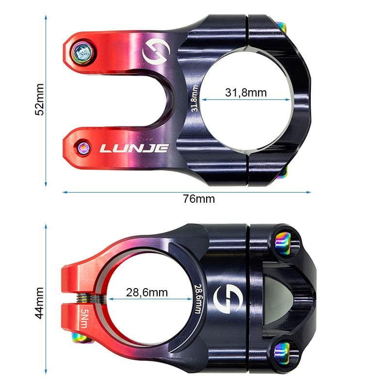 Vorbau fuer Lenker 31,8mm EWPM-002 schwarz-rot
