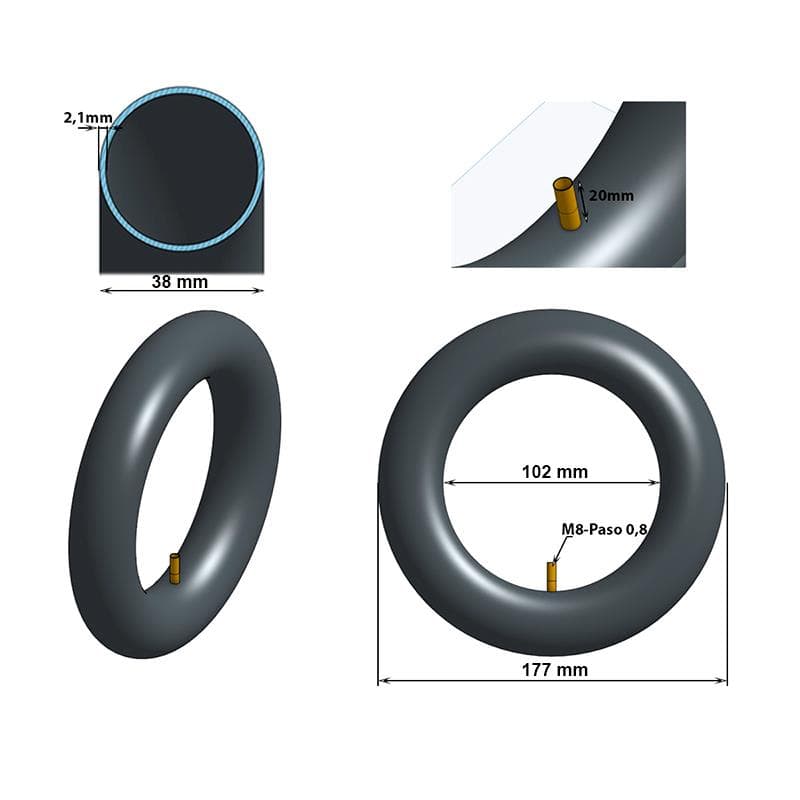 Gerade Schlauch 200x50 [Ewheel]