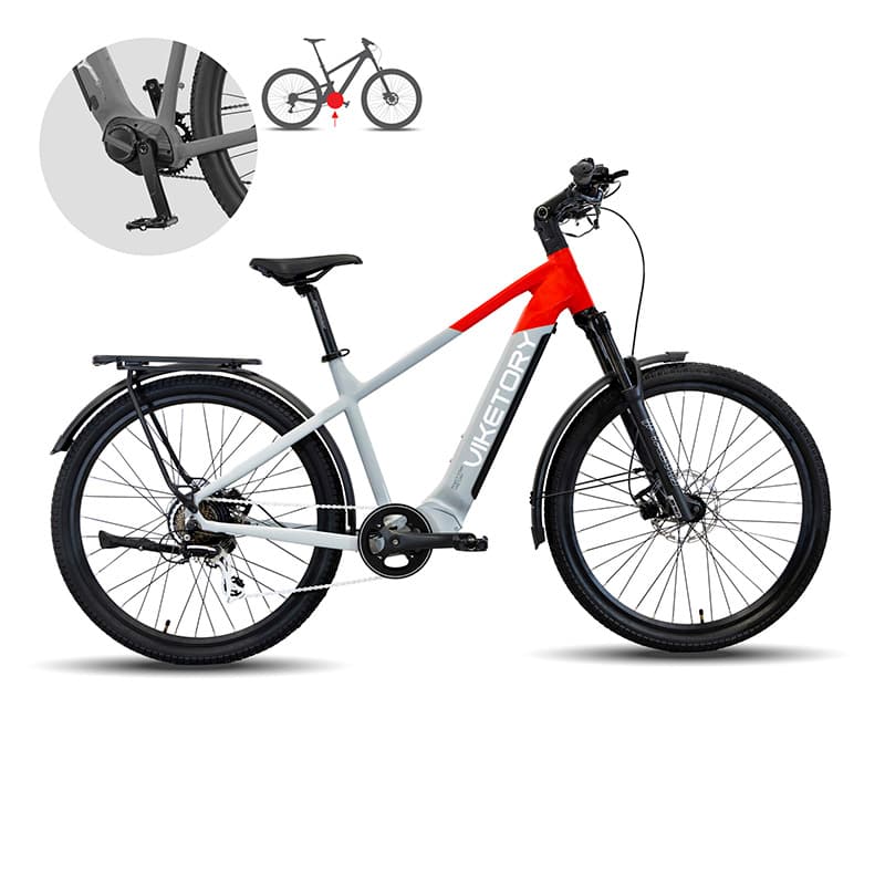 VENTIX +Plus E-Bike URBAN Grau/Rot