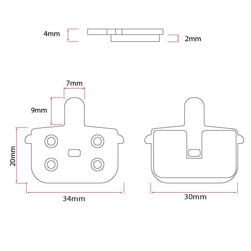 RT001-S Sinterbremsbeläge [Ewheel] - 2 Sets