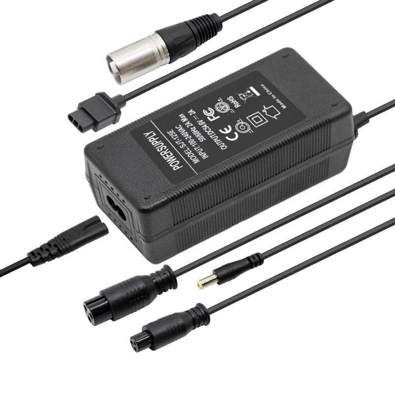 Ladegerät 48V (Ausgang 54,6V) 2A mit DC- und GX-Anschlüssen für Smartgyro Speedway/Rockway und ähnliche/ NIU