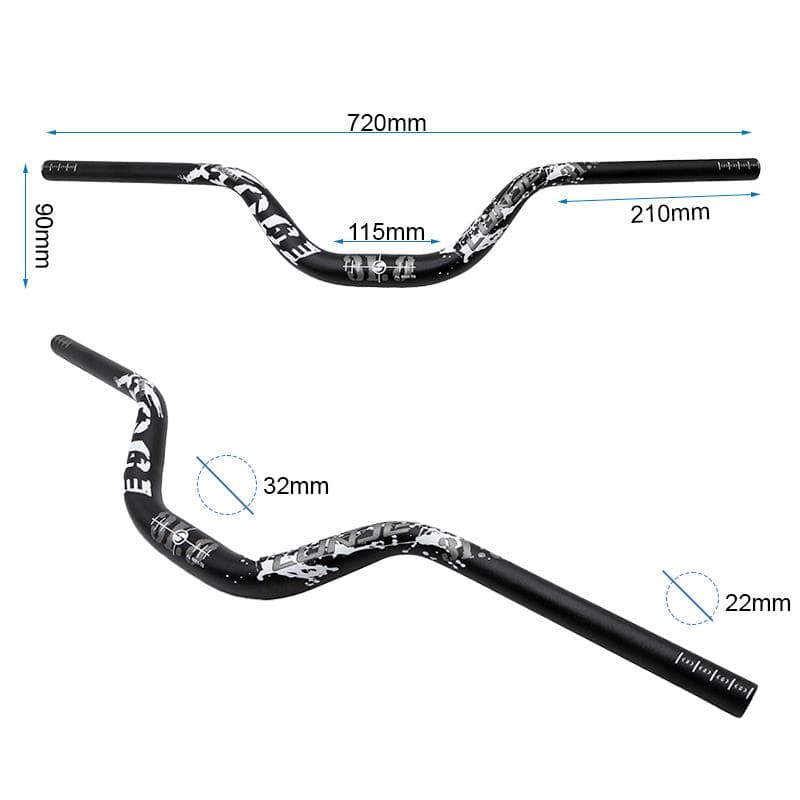 720 mm Lenker mit 90 mm Erhöhung schwarz