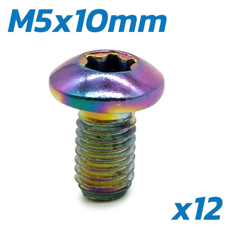 Bunter Schraubensatz M5x10 für Bremsscheiben - 12 Stück
