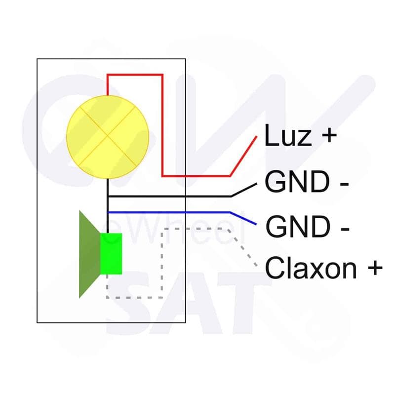 LED Scheinwerfer mit Hupe weiß 36V-60v mit SM Stecker