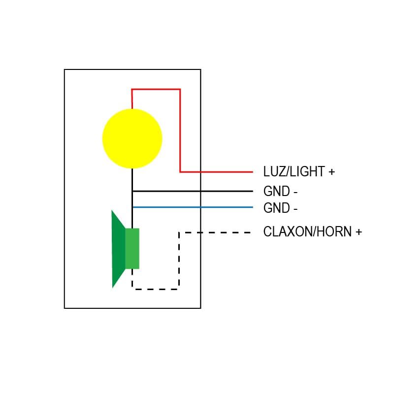 Schwarzes LED Licht mit Hupe 36V-60V mit SM Anschluss