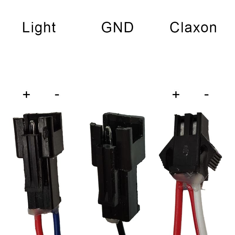 Schwarzes LED Licht mit Hupe 36V-60V mit SM Anschluss