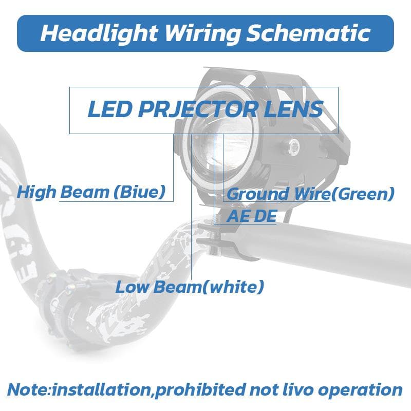 LED-Scheinwerfer U7 12-80V blau