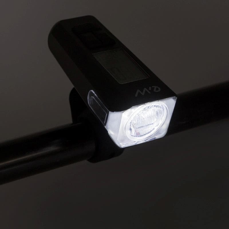 Wiederaufladbare LED-Frontleuchte EWL011 mit Geschwindigkeits-, Temperatur-, Zeit- und Kilometeranzeige