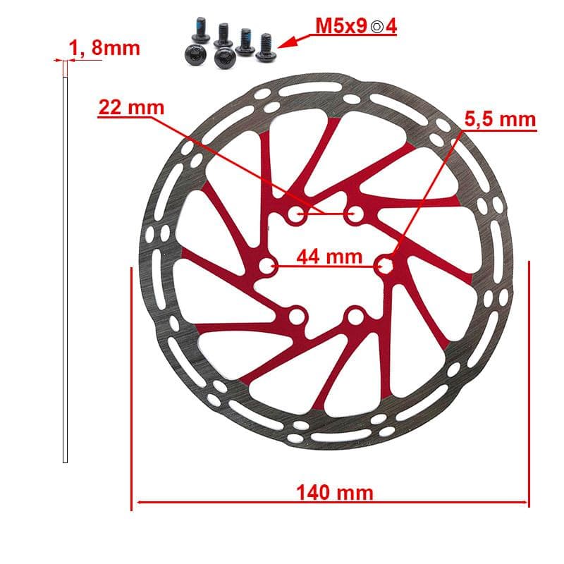 Bremsscheibe EWD002 140mm 6H rot