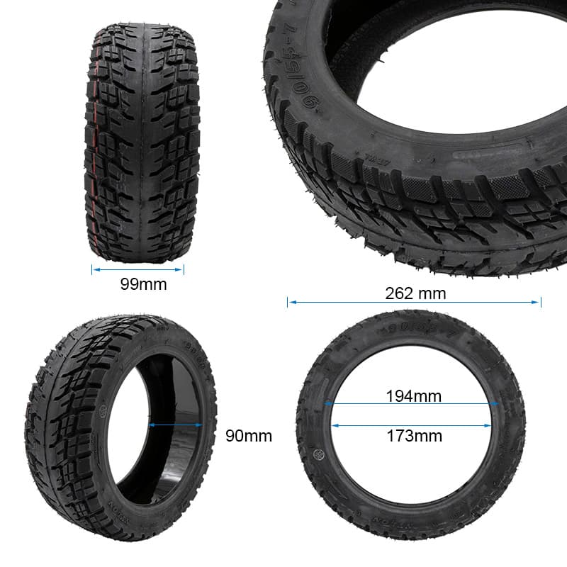 Tubeless Offroad-Reifen 90/55-7 rot mit Gel