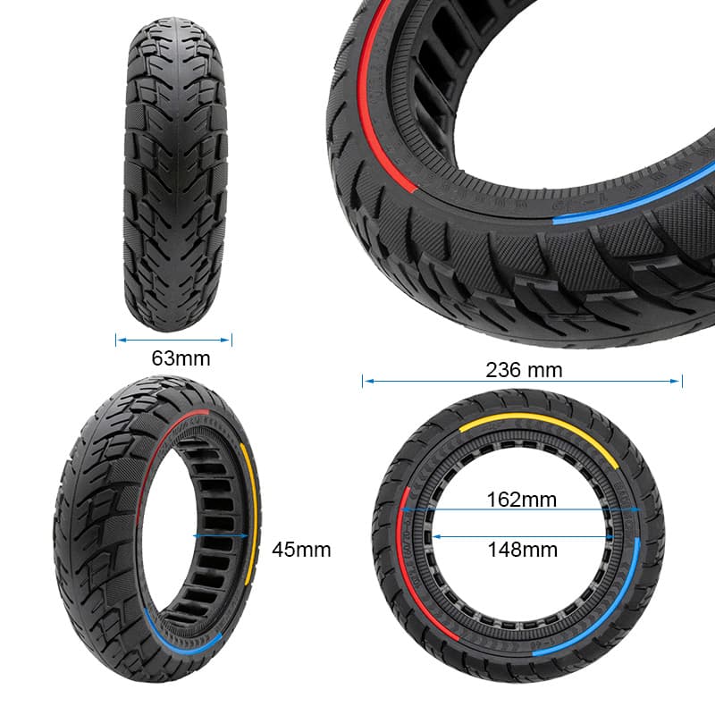 Vollgummirad 10x2,5 (60/70-6,5) B45 – tricolor