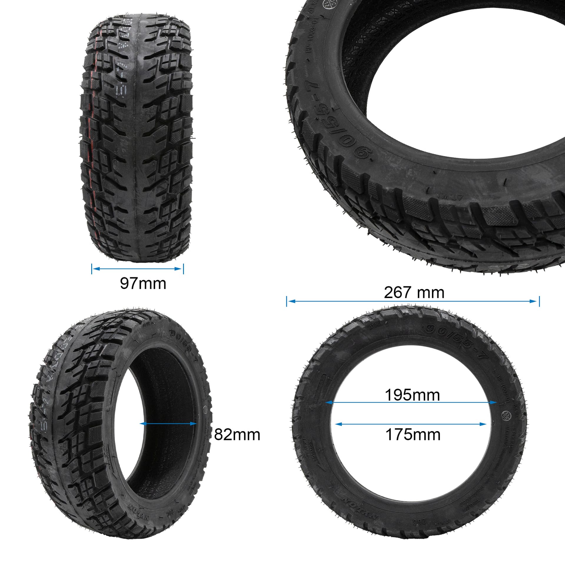 Tubeless-Offroad-Reifen 90/55-7 rot