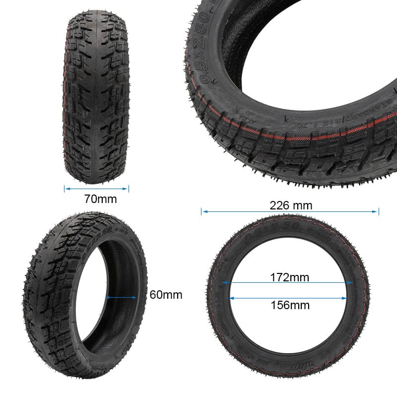Tubeless-Offroad-Reifen 9,5×2,50 mit Ventil