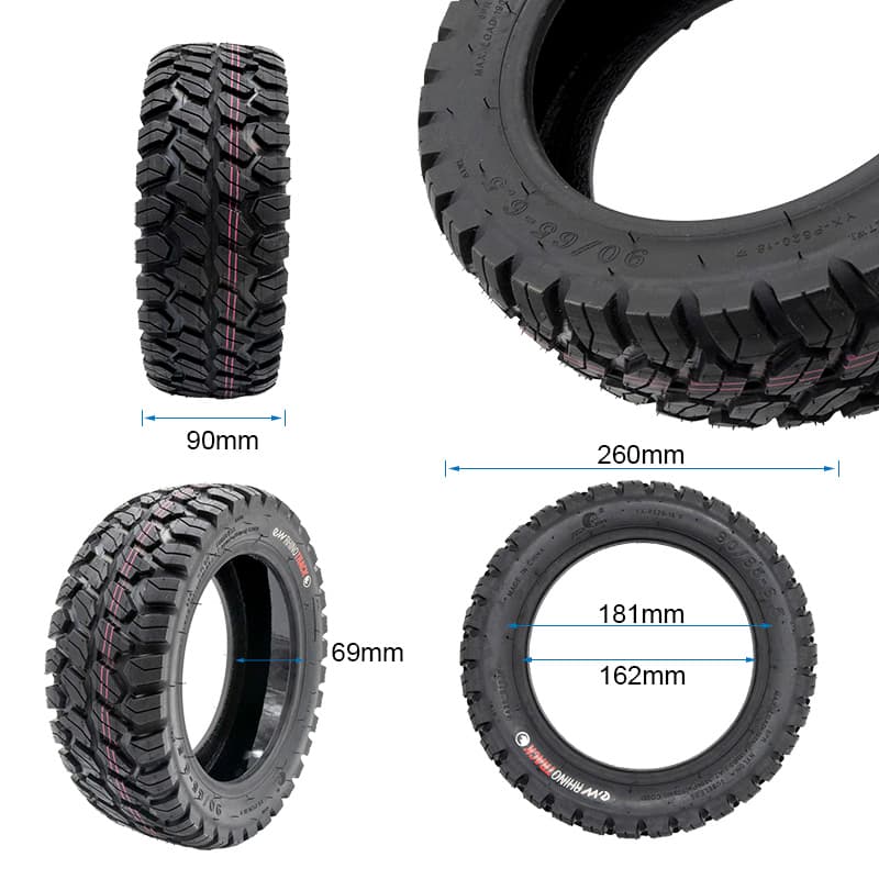 Tubeless Offroad-Reifen 90/65-6,5 EWHEEL RHINOTRACK MIT GEL