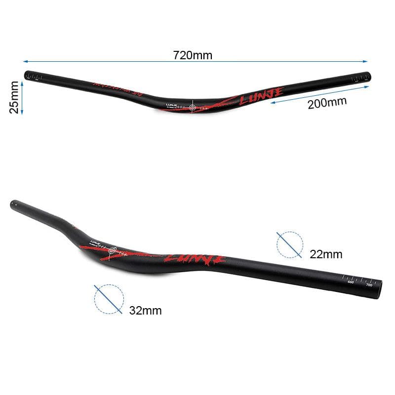 720mm Lenker mit 25mm Erhöhung Schwarz-Rot