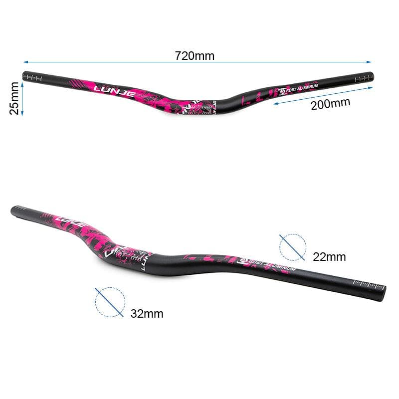 Lenker 720 mm mit 25 mm Erhöhung, schwarz-rosa