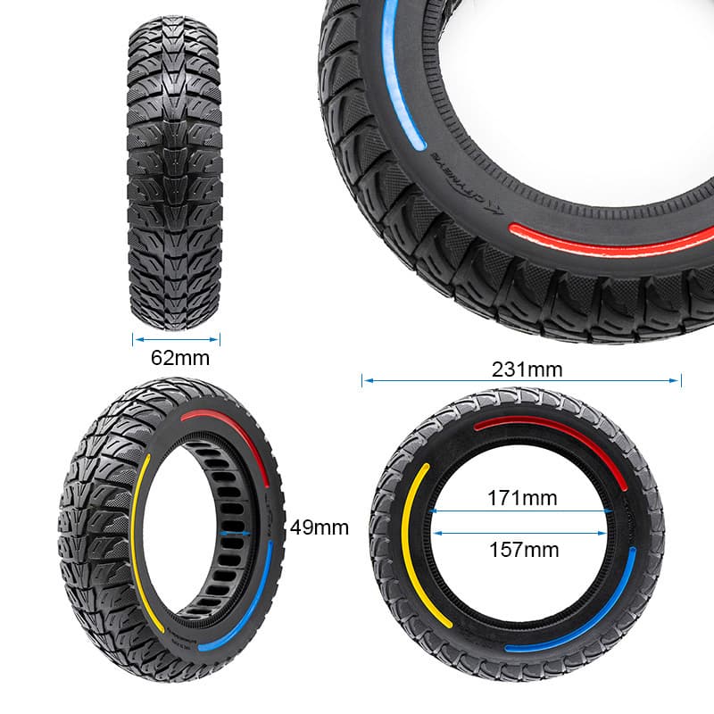 Vollgummirad 10x2,5-7 [Cityneye] - dreifarbig