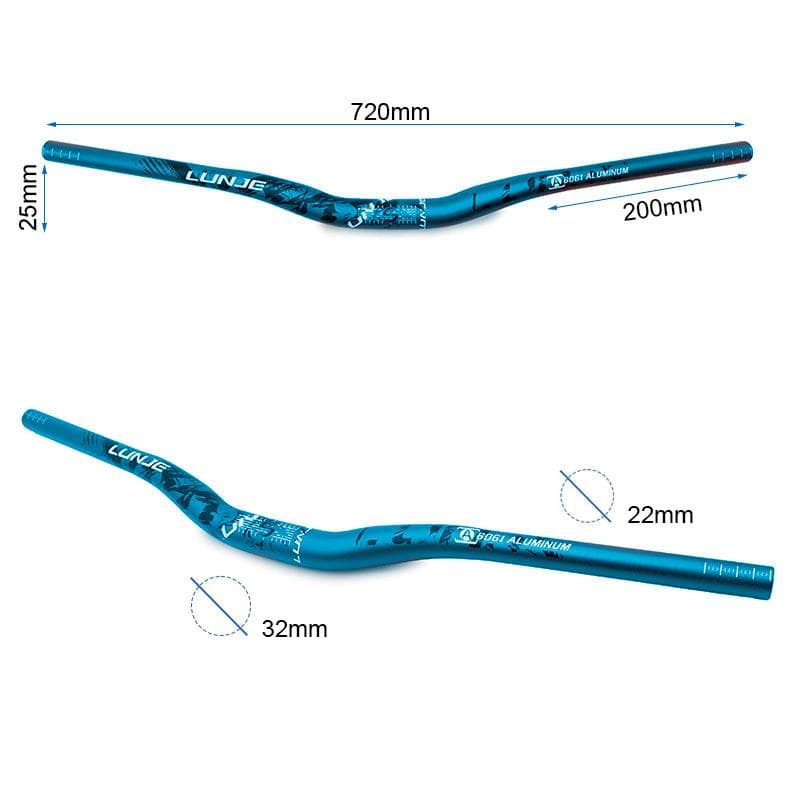 720mm Lenker mit 25mm Erhöhung blau-schwarz
