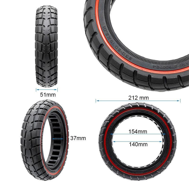 Ultraleichtes Vollgummirad Offroad 230x50 - rote Linie [Ewheel]