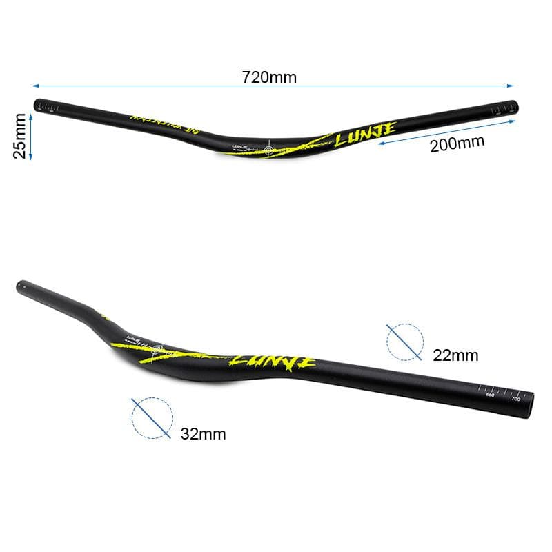 Handlebar 720mm with rise 25mm black-green