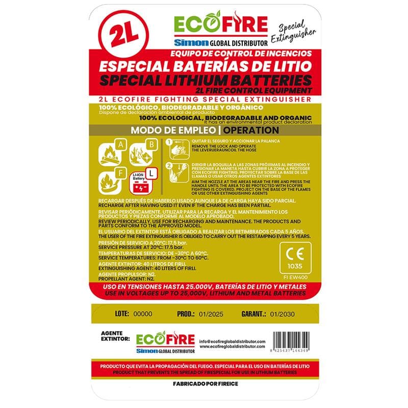 Dielektrischer Feuerlöscher für Batterien