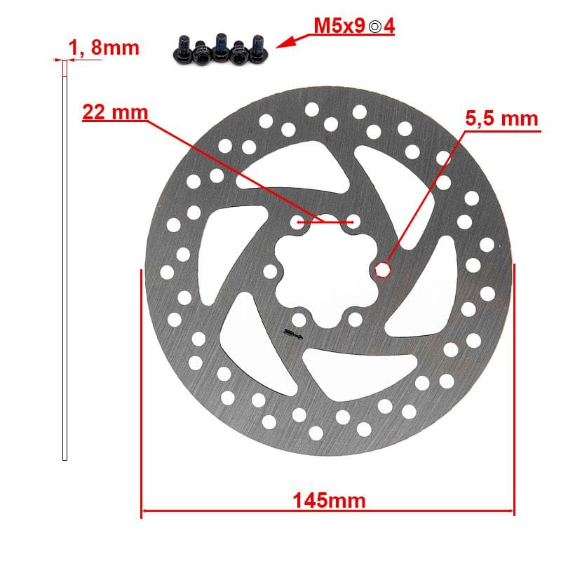145mm 6H Bremsscheibe silber