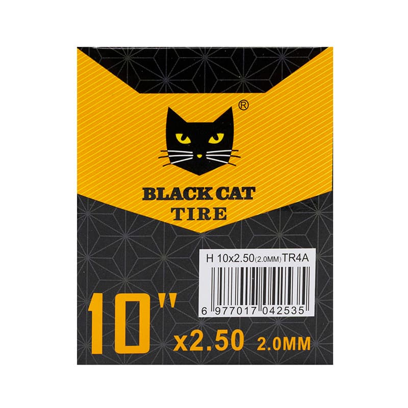Premium Kamera 2,0 mm Dicke 10x2,5 Gerade Ventil [Schwarze Katze]