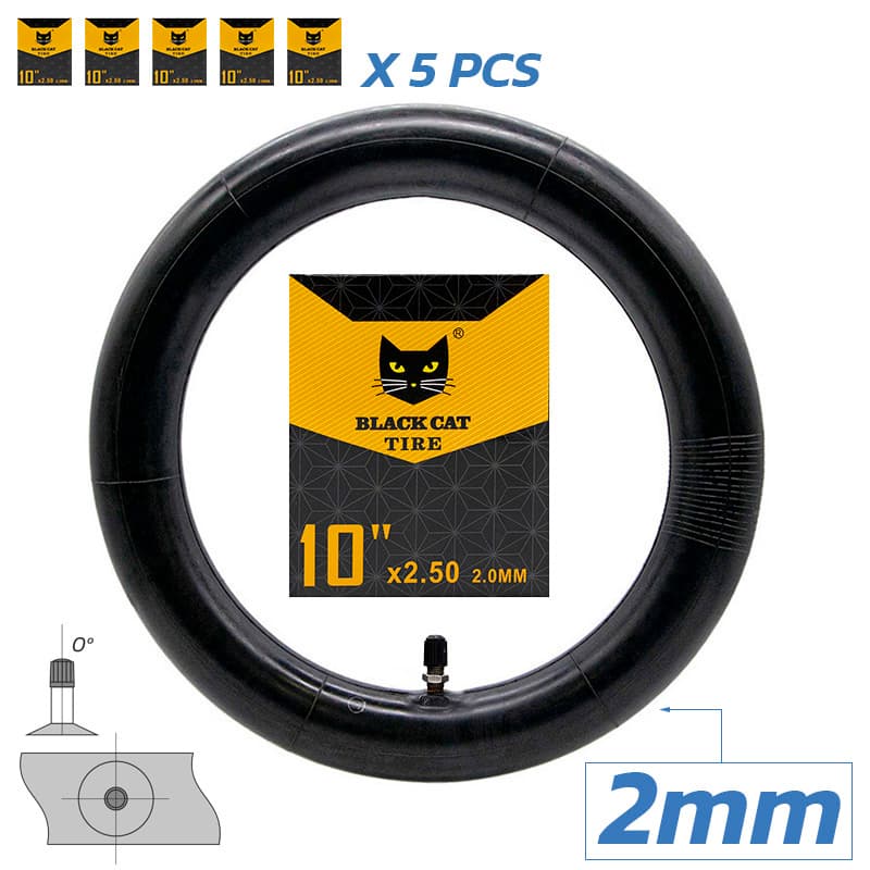 Premium Kamera 2,0 mm Dicke 10x2,5 Gerade Ventil [Schwarze Katze]