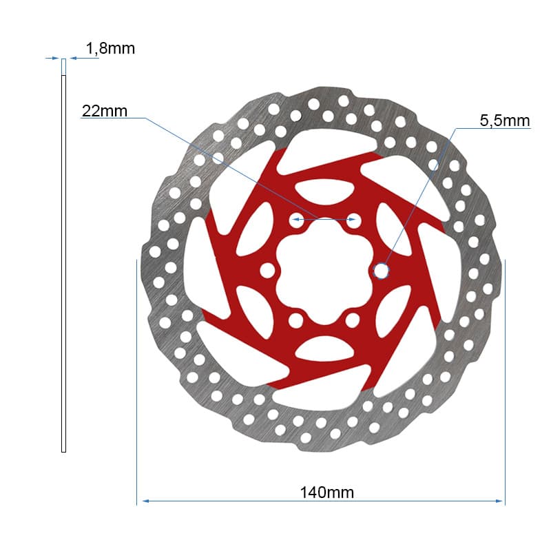 Bremsscheibe EWD003 - 140mm - rot