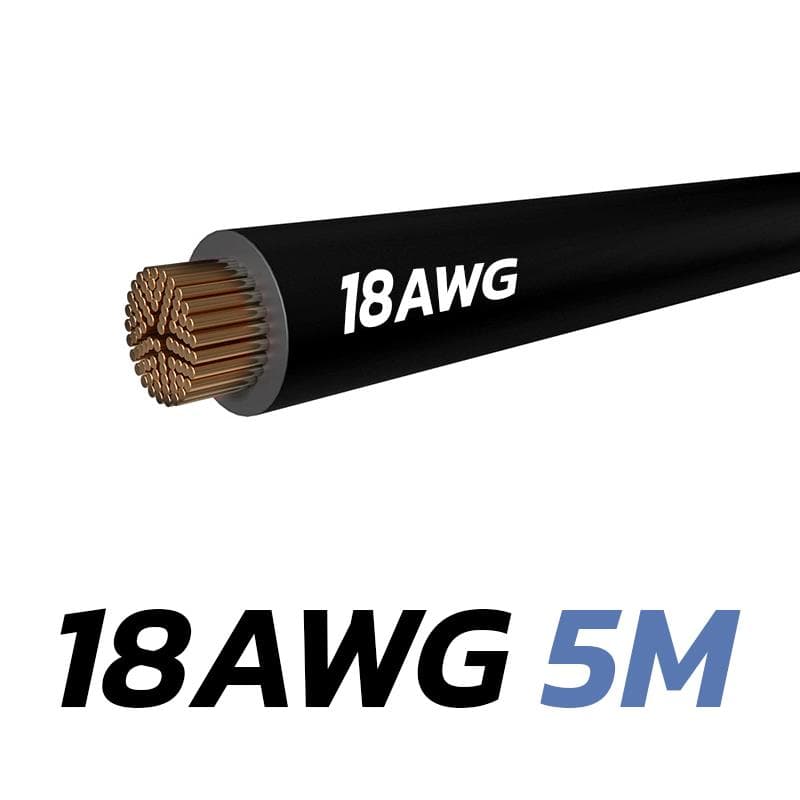 Schwarzes Kabel 18 AWG - 5M