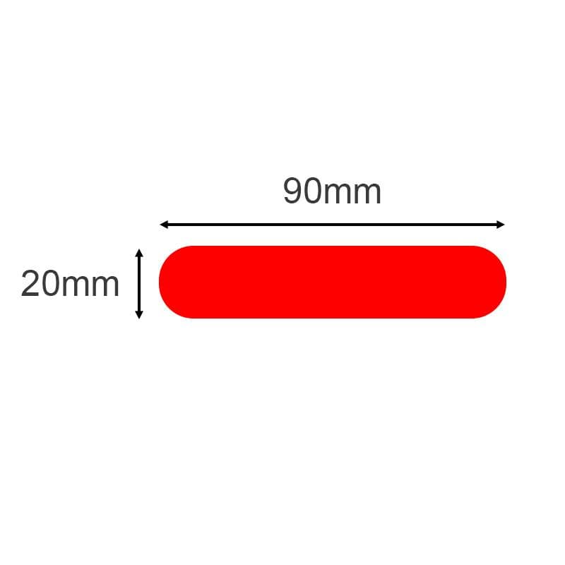 Reflektierende Aufkleber 90x20mm rot - 20Stk