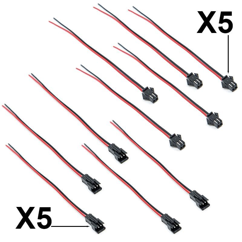 SM Verbinder 2 Pin mit 22 AWG Kabel - 5M/5H