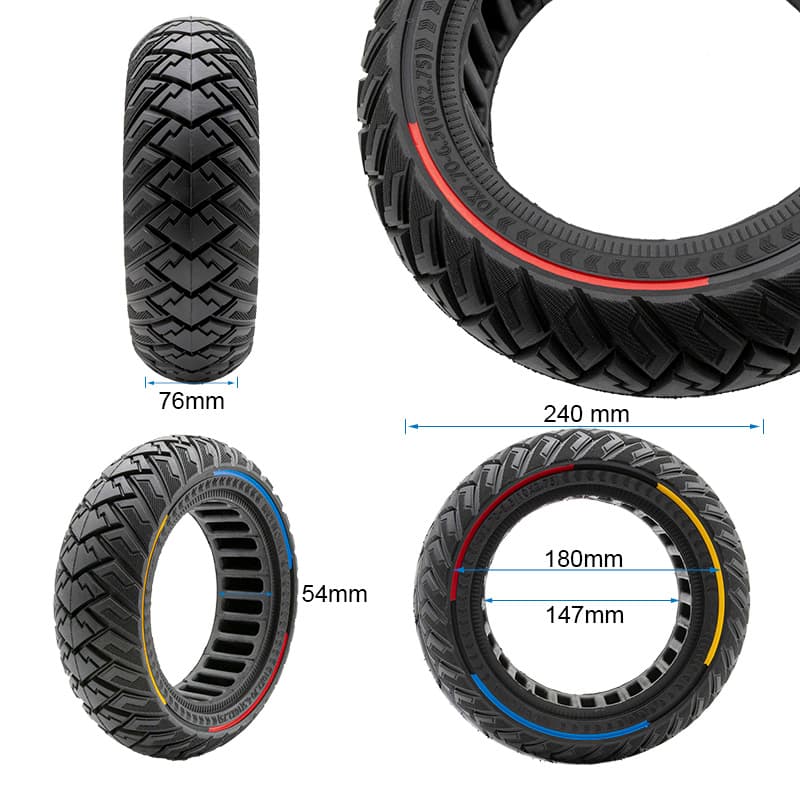 Vollreifen 10x2,70-6,5 (10X2,75) – dreifarbig